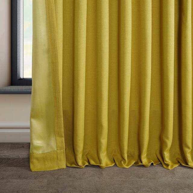 Exclusive Fabrics Faux Linen Extra Wide Room Darkening Curtain Panel