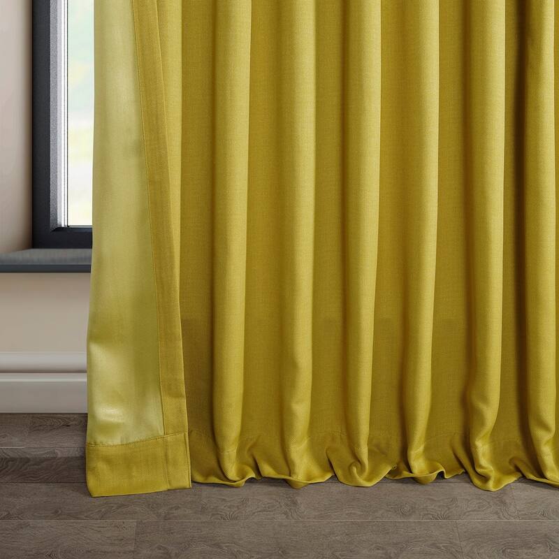 Exclusive Fabrics Faux Linen Extra Wide Room Darkening Curtain Panel