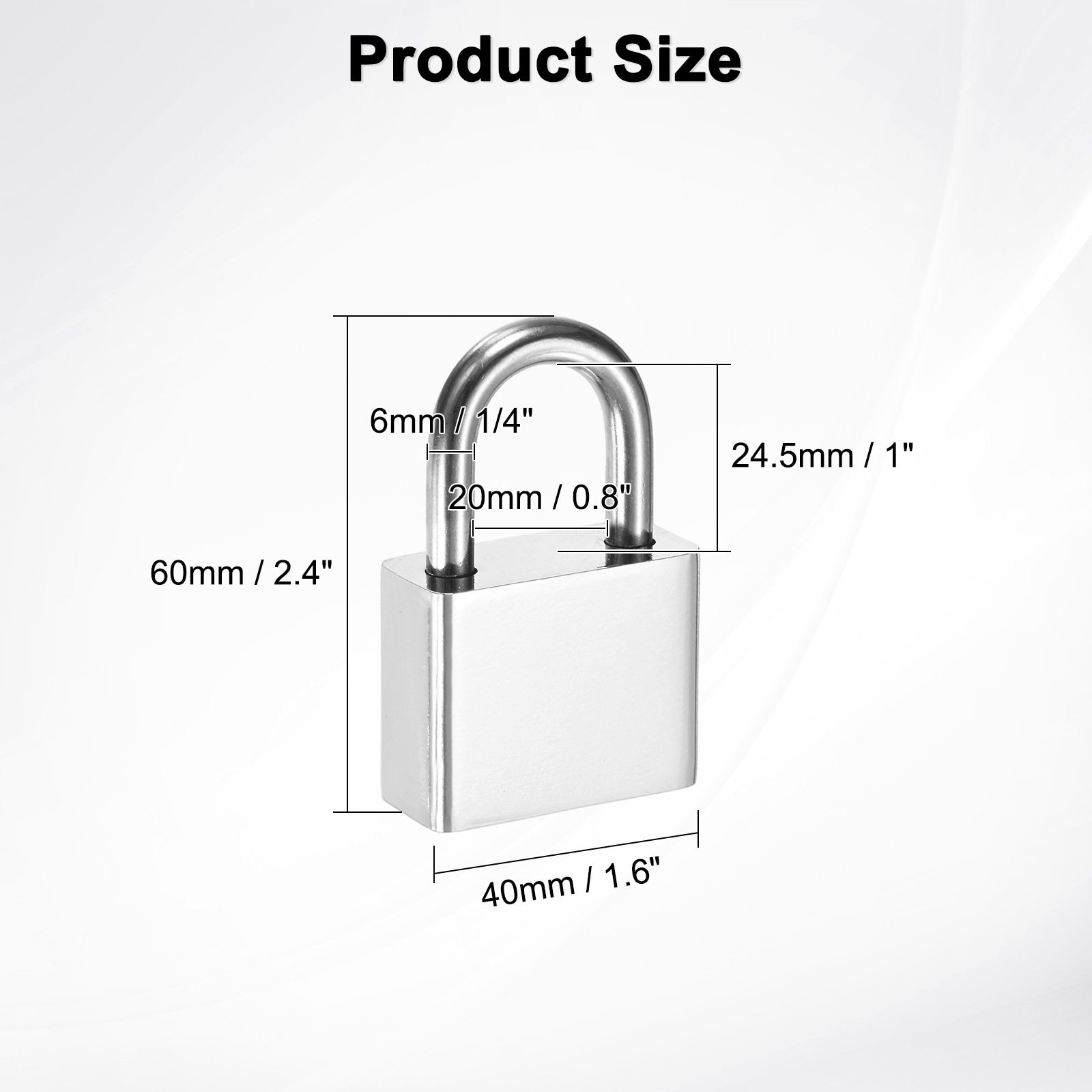 Heavy Duty Lock, Alloy Steel High Security Padlock with Key for Gate Warehouse Shipping Container Storage Door - Silver