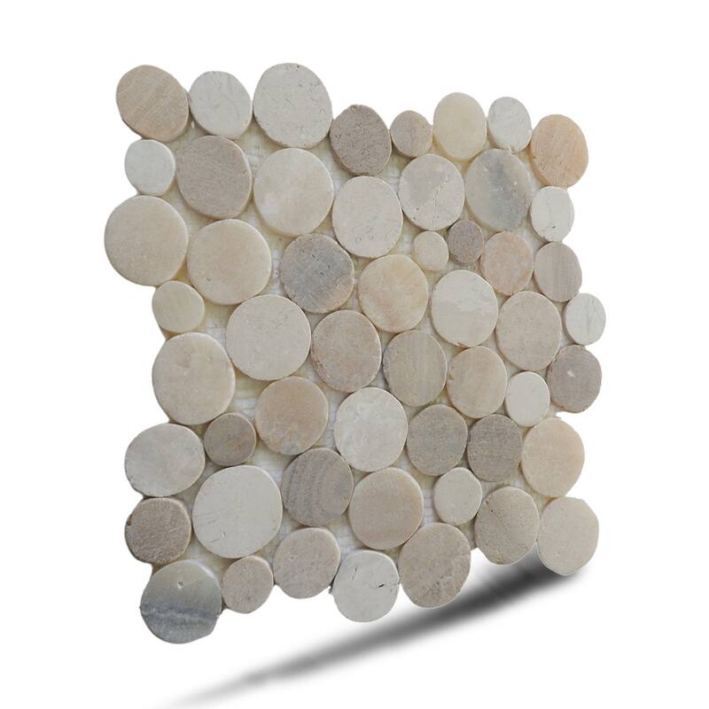 Sunset Round Mosaic, Backsplash Kitchen Walls, Shower and Bathroom Floors 12" X 12" (5 Sqft per case) - Case (5 Tiles)