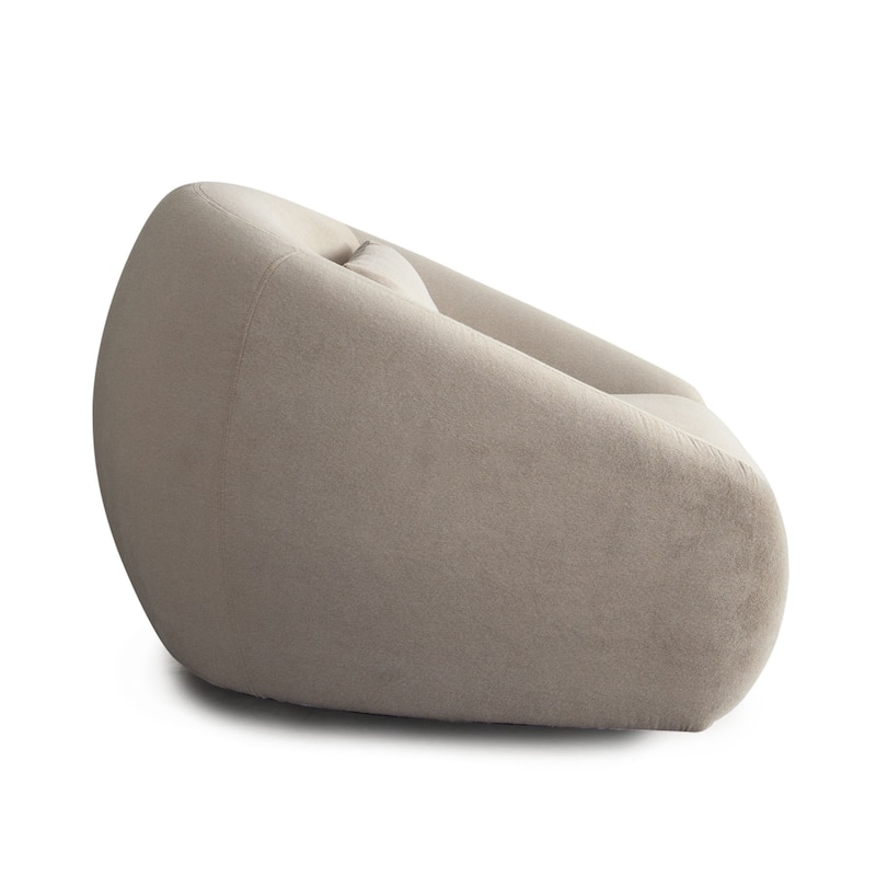 Lex Retro Swivel Accent Chair, 1 Accent Pillow, Fawn Faux Fabric