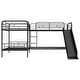 preview thumbnail 7 of 7, Twin Size L-Shaped Bunk Bed with Slide and Ladder, Black