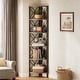 preview thumbnail 1 of 7, Industrial 6-Tier Corner Shelf Bookshelf Display Stand for Living Room Brown+Black