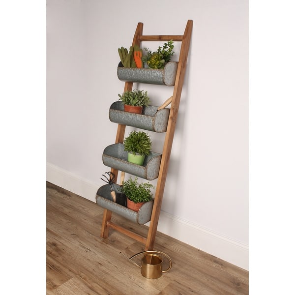 Shop Kate And Laurel Pothos Rustic Blanket Ladder With Storage
