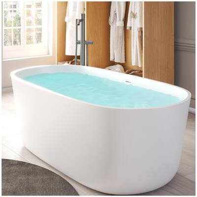 Modern Freestanding Bathtubs - 67” White Ice Bath Tub for Athletes - Medium