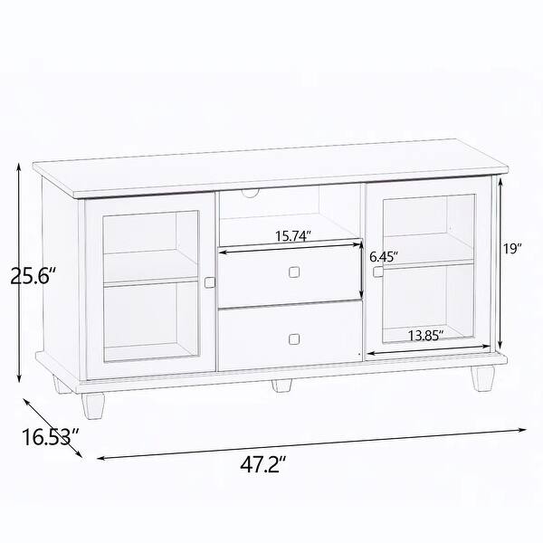 Modern Ultra White Glass TV Stand with Storage Elegant Design, 2