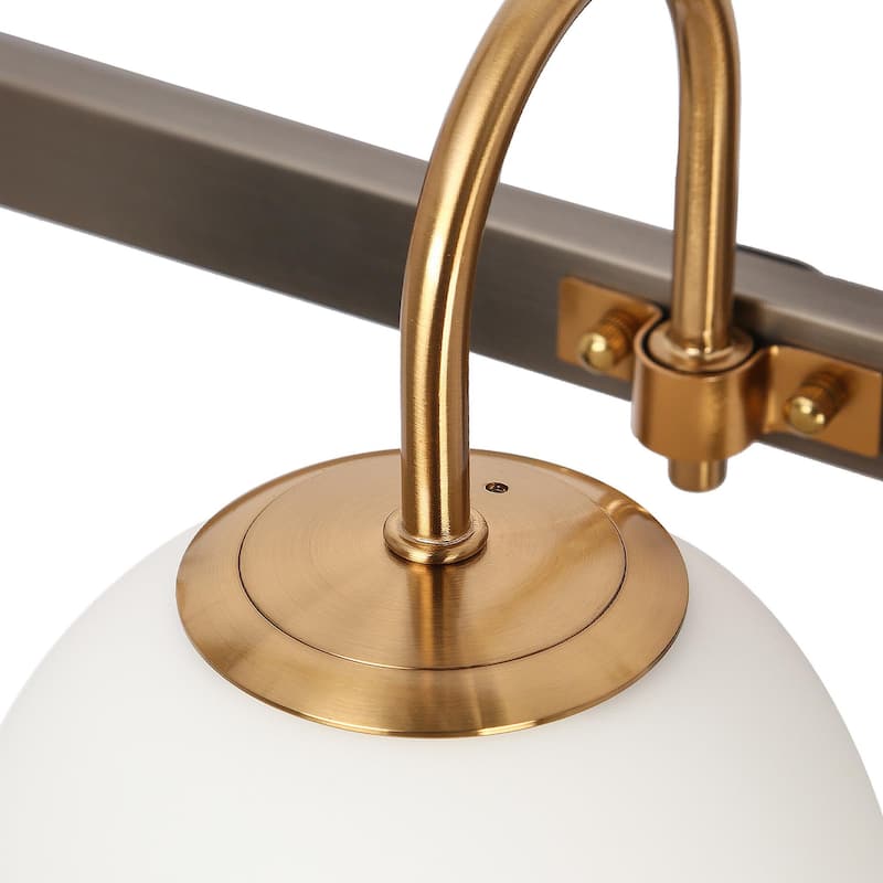 Aladari Modern Gold 4-Light Bathroom Vanity Light Opal Glass Globe Wall Sconces - Plating Gold - L33"*H8.3"