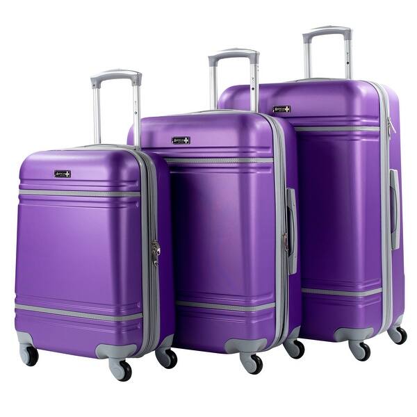 American Sport Plus Varsity 3 Piece Expandable Spinner Luggage Set Overstock 21724179
