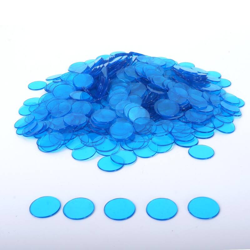 GSE™ 500-Pack 3/4-inch Plastic Bingo Chips for Bingo Game, Counting, Sorting, Science, Educational Markers - Blue