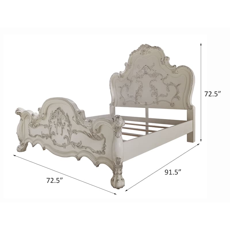 Adison Ivory and Bone White Queen Bed with Arched Headboard