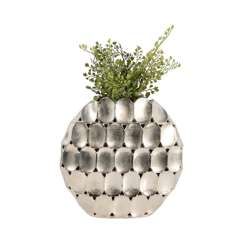 Sagebrook Home Modern Metal Textured Oval Vase