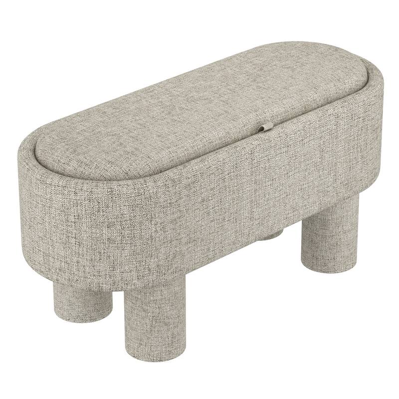 Modern Fabric Storage Ottoman Bench