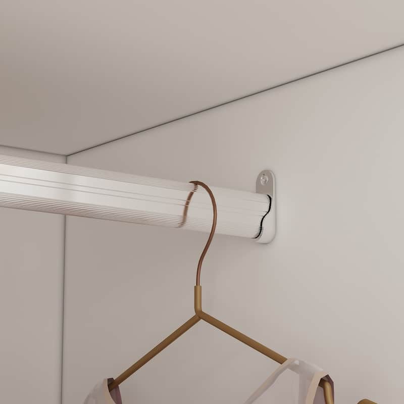 70.9"H Lacquered Wardrobe Armoires Wooden Closet with Mirror Door