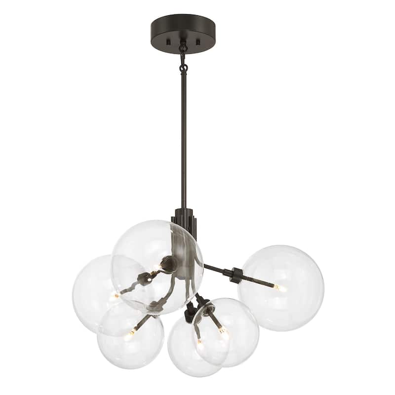 Bellevue SHCH44131 6 Light 27" Wide LED Chandelier with Clear Glass