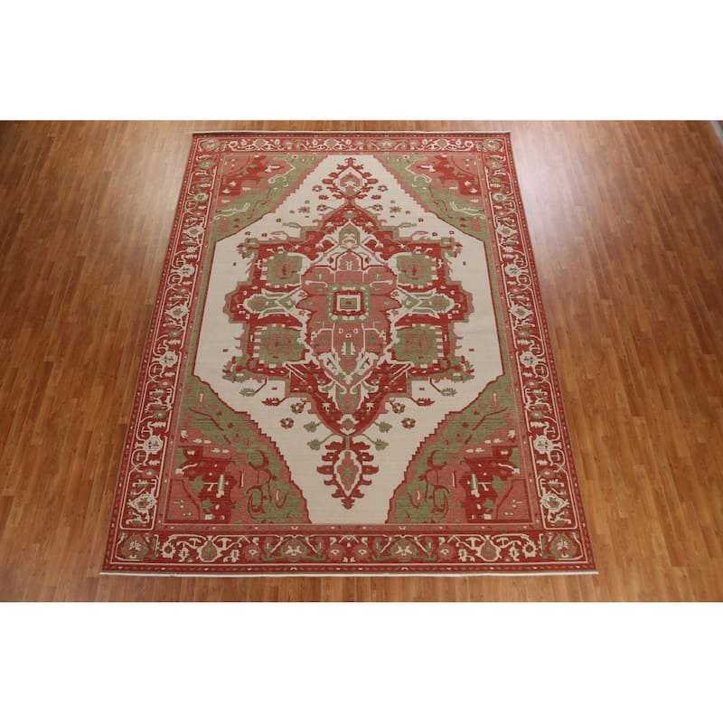 Heriz Serapi Turkish Oriental Traditional Area Rug Wool Hand-knotted - 9'9" x 13'0"
