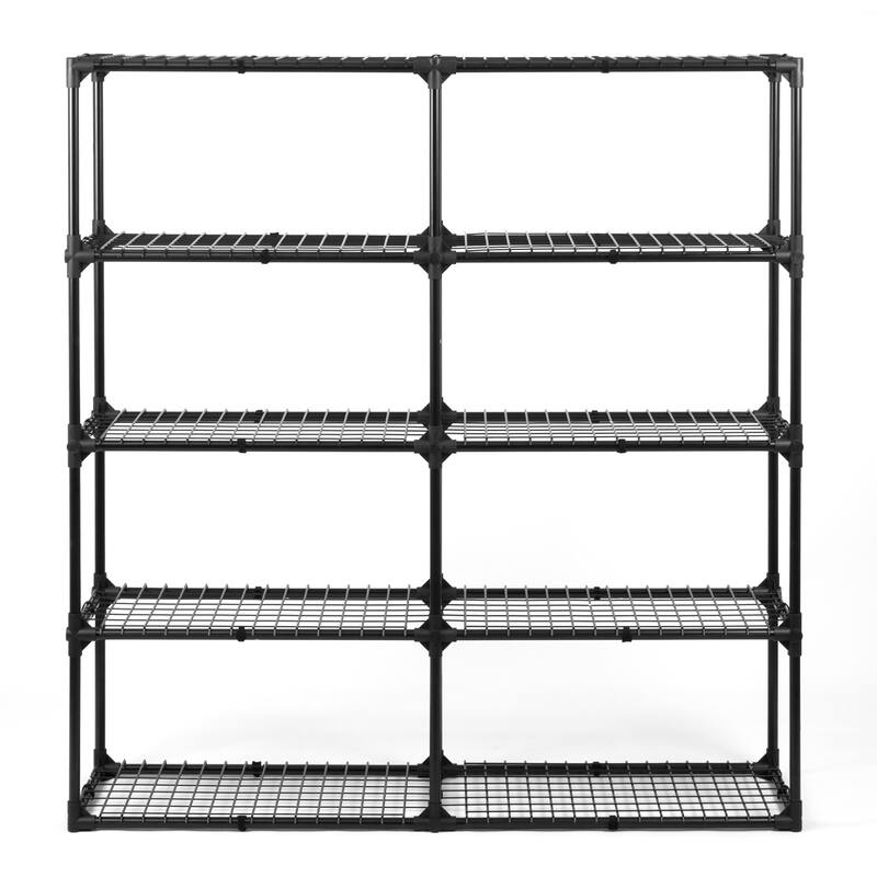 5-shelf Wire Rack With Cover (2 Pack), Versatile Design Heavy Duty Storage Shelf