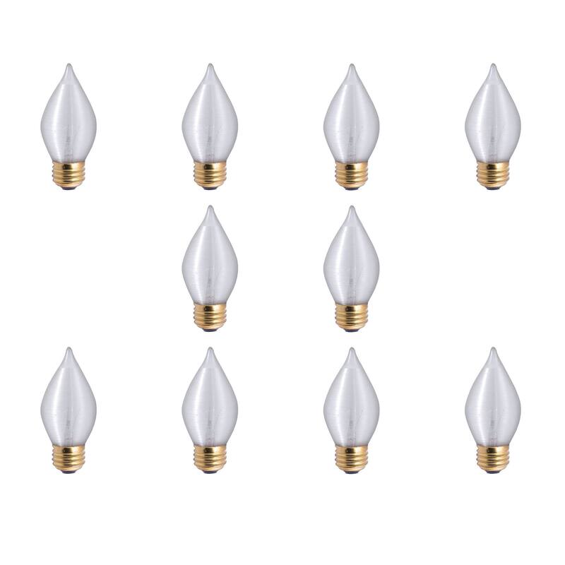 Bulbrite Pack of (10) 25 Watt Dimmable Satin Finish C15 Spunlite Incandescent Light Bulbs with Medium (E26) Base