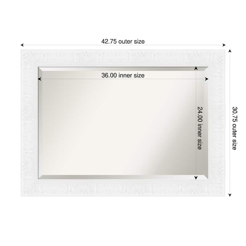 Luxe Beveled Framed Wall Mirror - 43 x 31 in - Luxe White