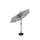 preview thumbnail 21 of 26, 9' Solar Lighted Patio Umbrella with Bronze Base Grey/White Stripe