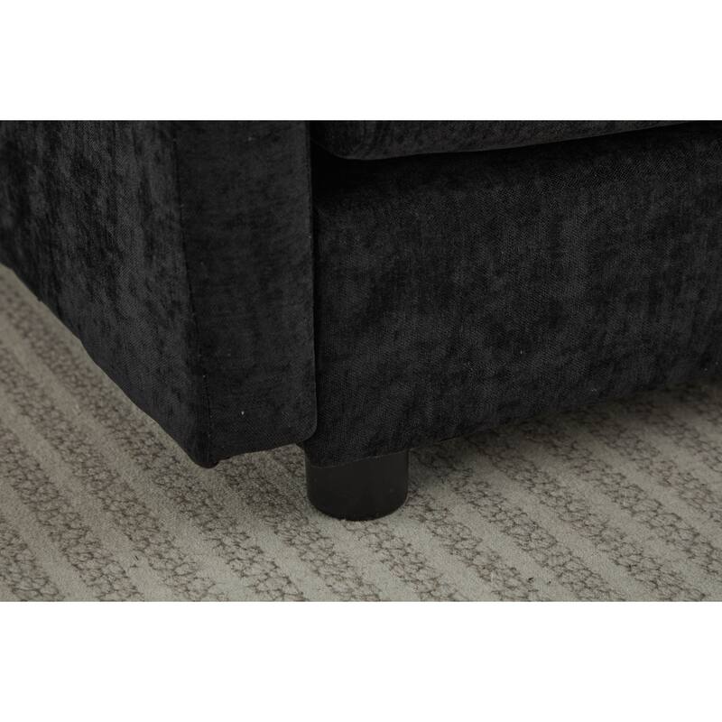 Modern L Modular Sectional Sofa with Removable Ottoman and Supportive Cushions for Living Room and Guest Room