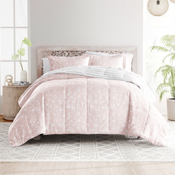 Laura Ashley Belinda Blue Cotton Comforter Reversible Set - Bed
