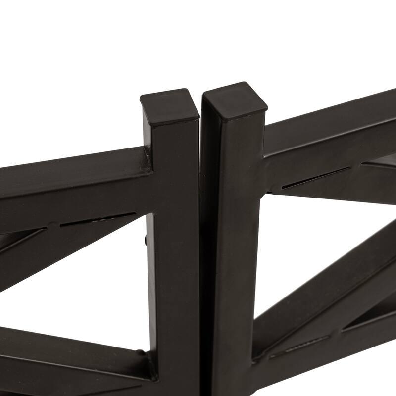 Sunjoy Solar Garden Border Fencing 2A Metal Fence Panel Outdoor Decorative Garden Fences (5-pack)