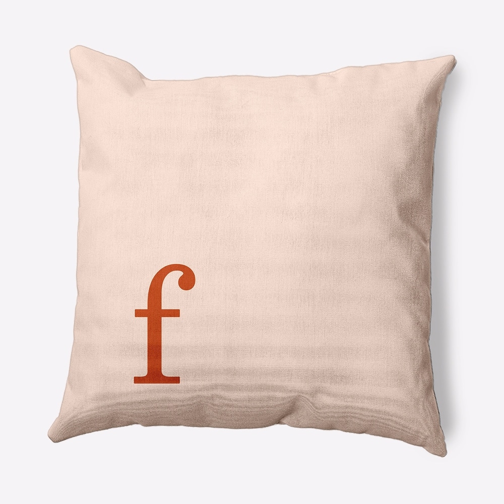 Modern Monogram Indoor/Outdoor Throw Pillow-F