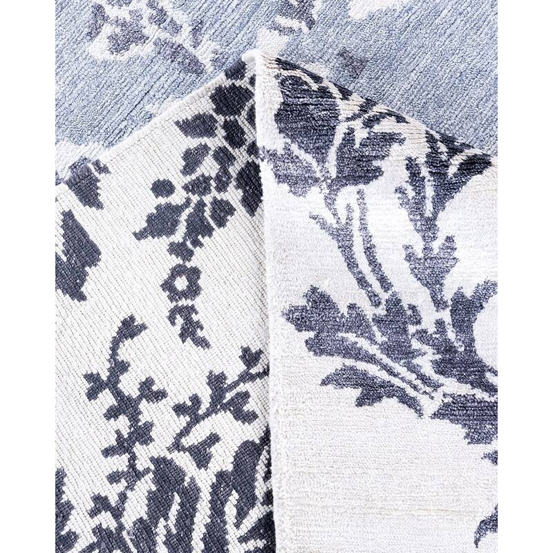 Modern One-of-a-Kind Hand-Knotted Area Rug, Blue - 9' 3" x 12' 4"