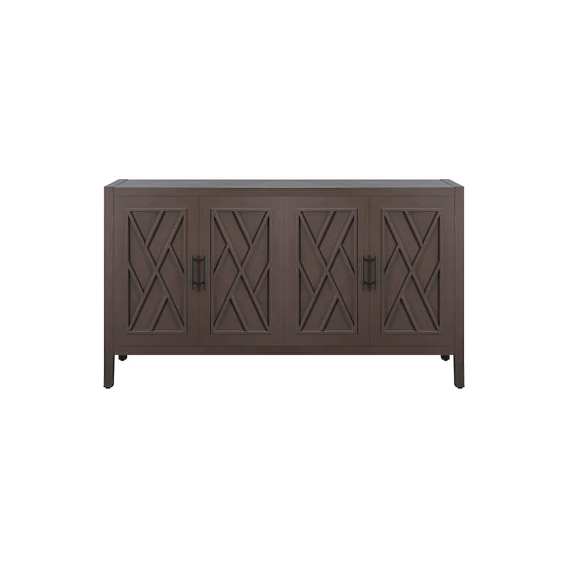 4 Door Wooden Twill Sideboard American Country Vintage Cabinet