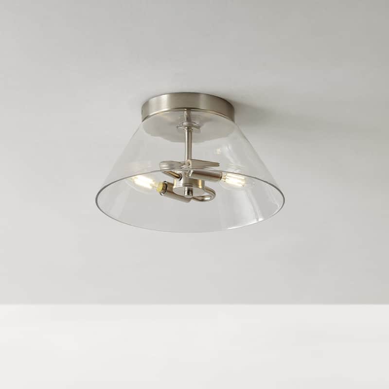 Globe Electric 91005475 Blanche 2 Light 12" Wide Semi-Flush Ceiling