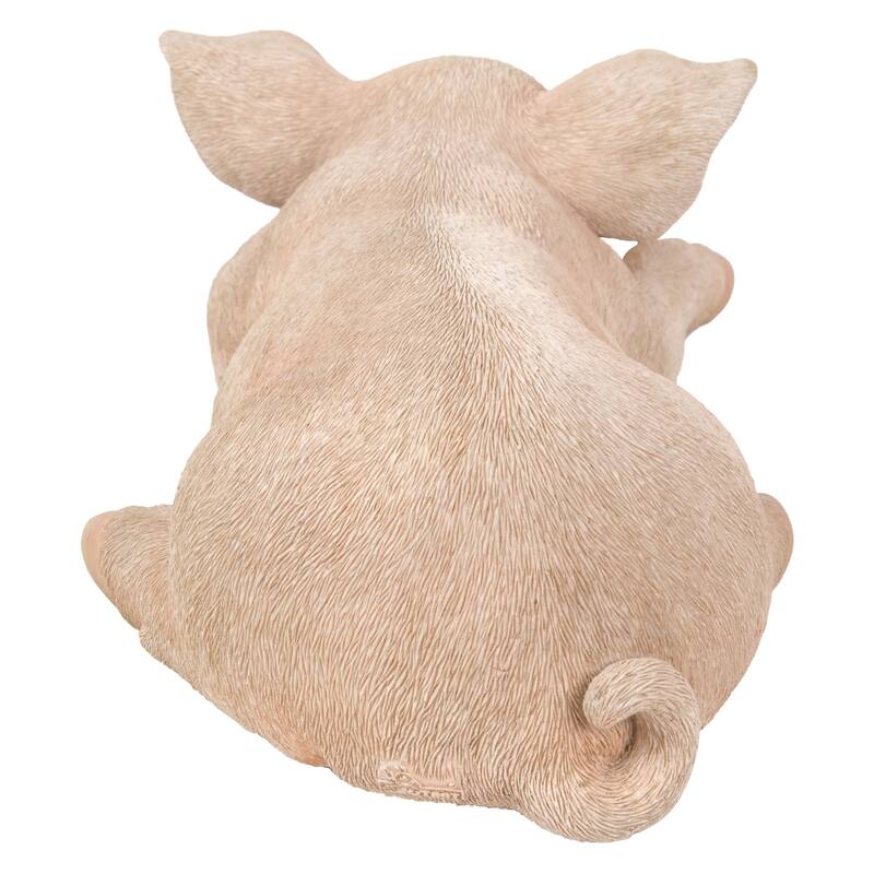 11.50" Sleeping Piglet Outdoor Garden Statue