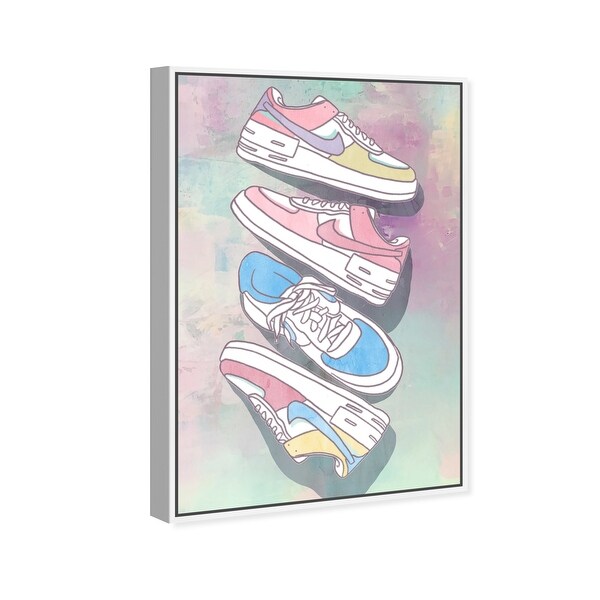 Oliver Gal 'Pastel Tie Dye Skate Shoes' Glam Pink Wall Art Canvas