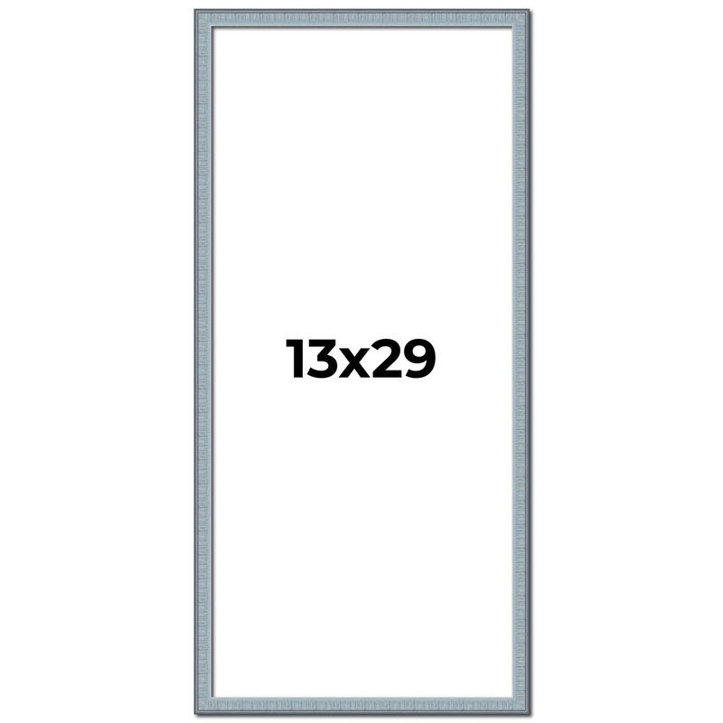 13x29 Frame Rustic Sky Blue Solid Wood Picture Frame | 0.75 Inch
