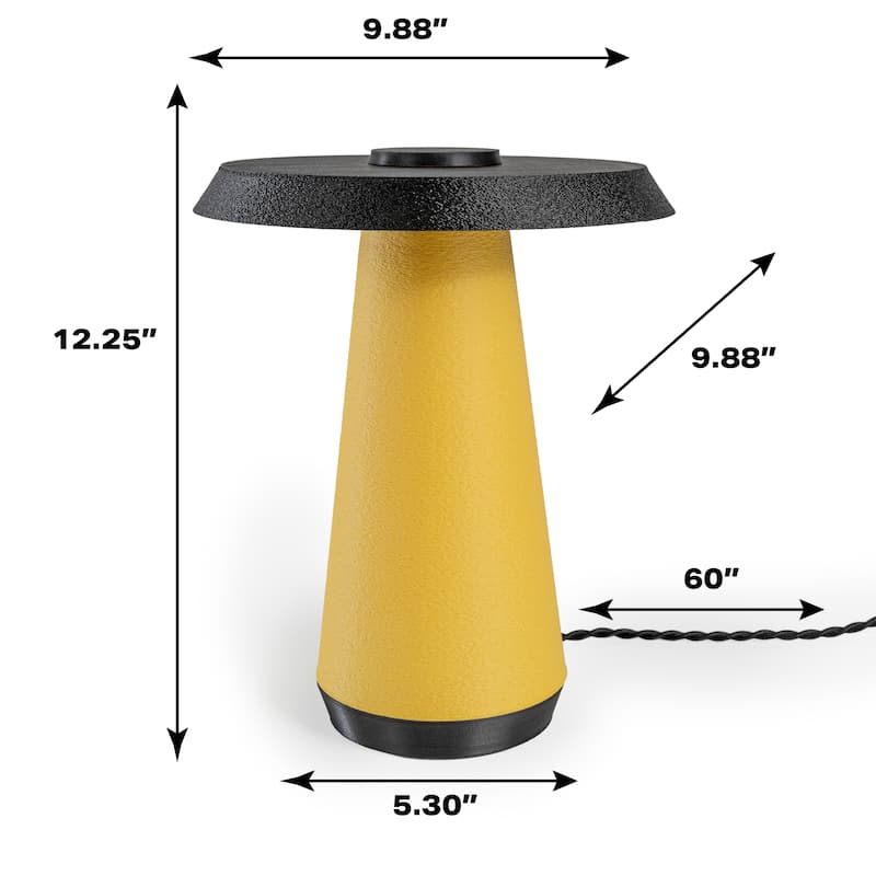 Enzo 12.25" Mid-Century Minimalist Plant-Based PLA 3D Printed Dimmable LED Table Lamp, by JONATHAN Y
