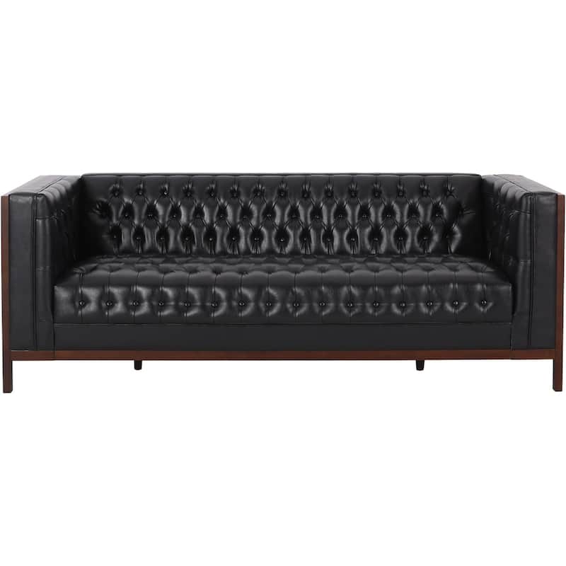 Roomfitters Chesterfield 3-Seater Sofa, Tufted Faux Leather Couch for Living Room