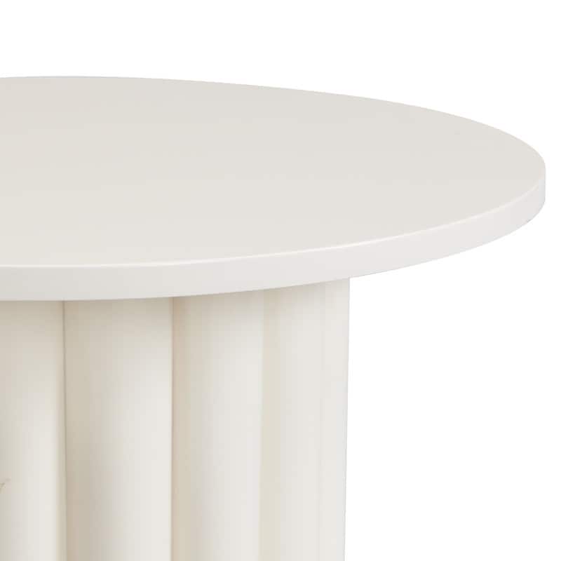 Modern Coffee Table Set of 2, Round Coffee Table with Cylindrical Leg Design and 1 End Table for Living Room