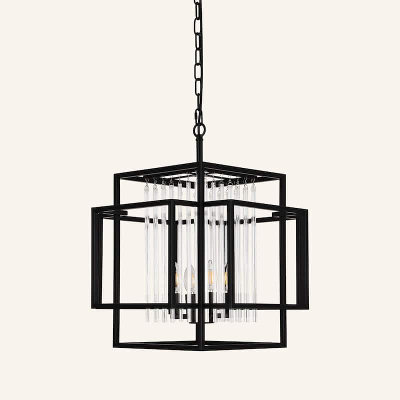 4-Light Geometric Chandelier - N/A