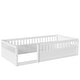 preview thumbnail 15 of 25, Twin Wooden Floor Bed Frame with Safety Fence, Low to Ground Design for Kids' Bedroom & Playroom, Easy Assembly, Natural