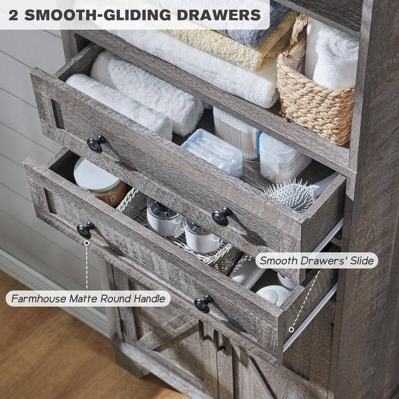 72" Tall Bathroom Storage Cabinet, Farmhouse Storage Cabinet