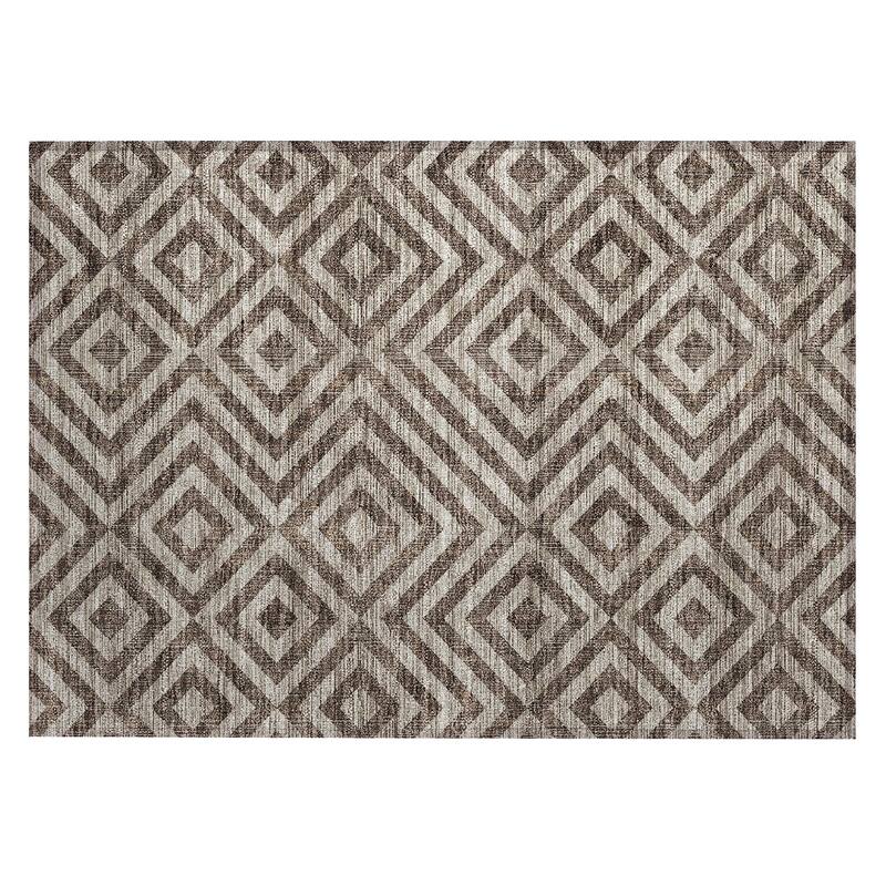 Machine Washable Indoor/ Outdoor Chantille Diamond Geo Rug