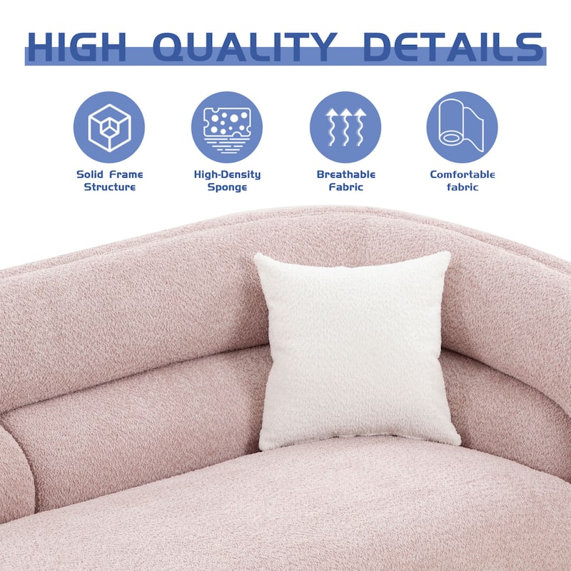 Modern Contemporary 91" Upholstered Curved Sofa With 2 Pillows for Living Room