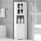 Tall Bathroom Storage Cabinet, Corner Cabinet with Glass Door, Open ...