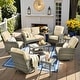 preview thumbnail 8 of 56, XIZZI Outdoor Patio Furniture Wicker Sofa Swivel Chair Set 8-Piece - Beige