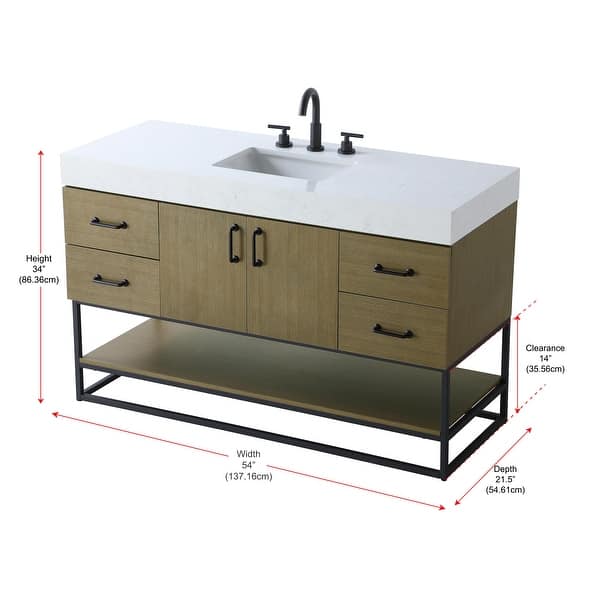 dimension image slide 6 of 12, Lennox 48 - 60 Inch Single Bathroom Vanity