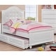 preview thumbnail 6 of 6, Dole Traditional Solid Wood Button Tufted Kid Platform Bed by Furniture of America White - Full