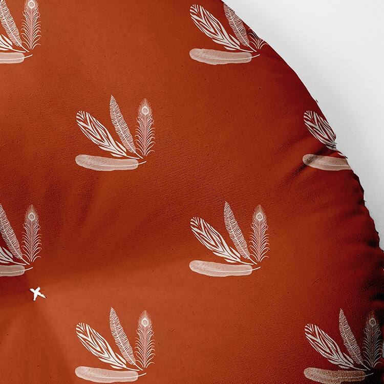 Feather Pattern Fall Design Tufted Floor Pillow