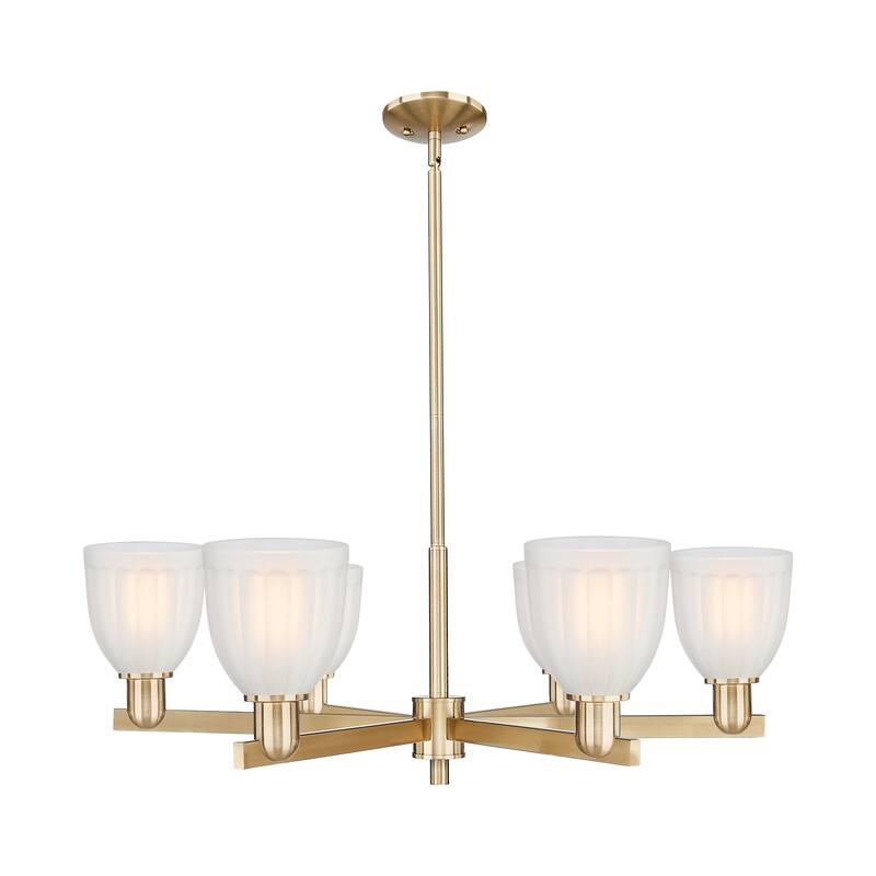 Innovations Lighting Endless Possibilities Arcadia - Brookfield - 6 Light 36" Stem Hung Chandelier - Champagne Bronze/White