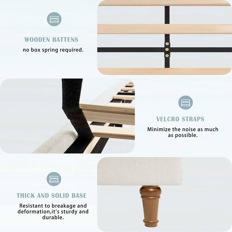 Minimalist Designs High Headboard Upholstered Platform Bed
