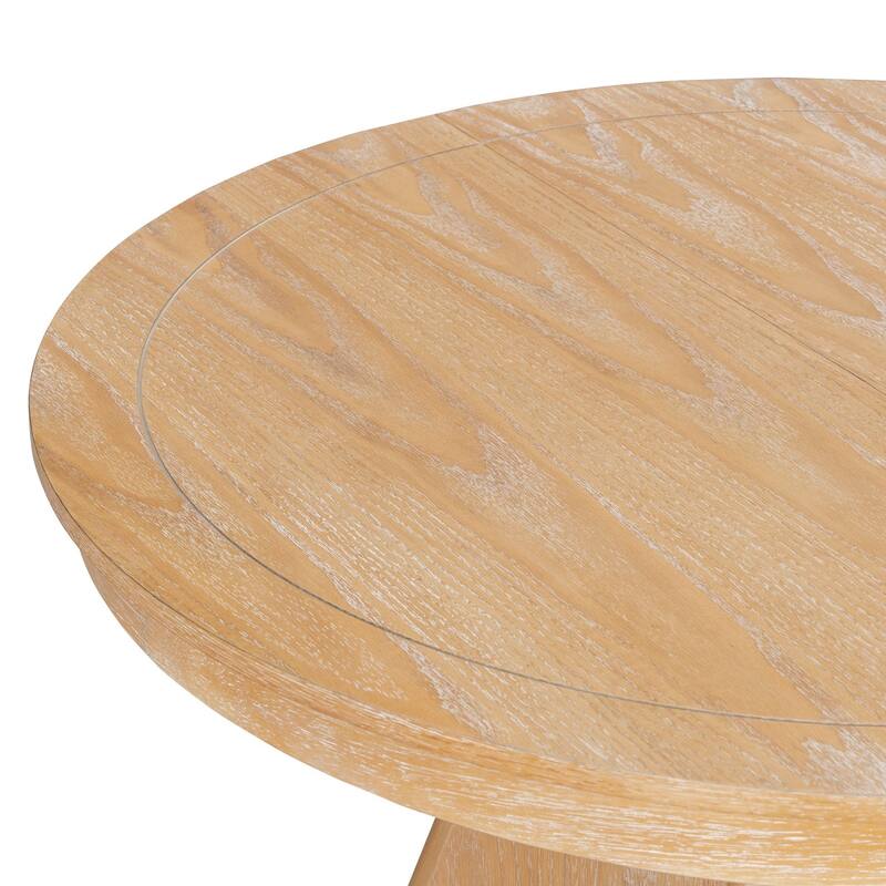 5-Piece Dining Set, 42" Extendable Vintage Dining Table with 4 Upholstered Chairs