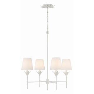 Broche 4 Light Matte White Chandelier - 28"W x 28"H x 28"D